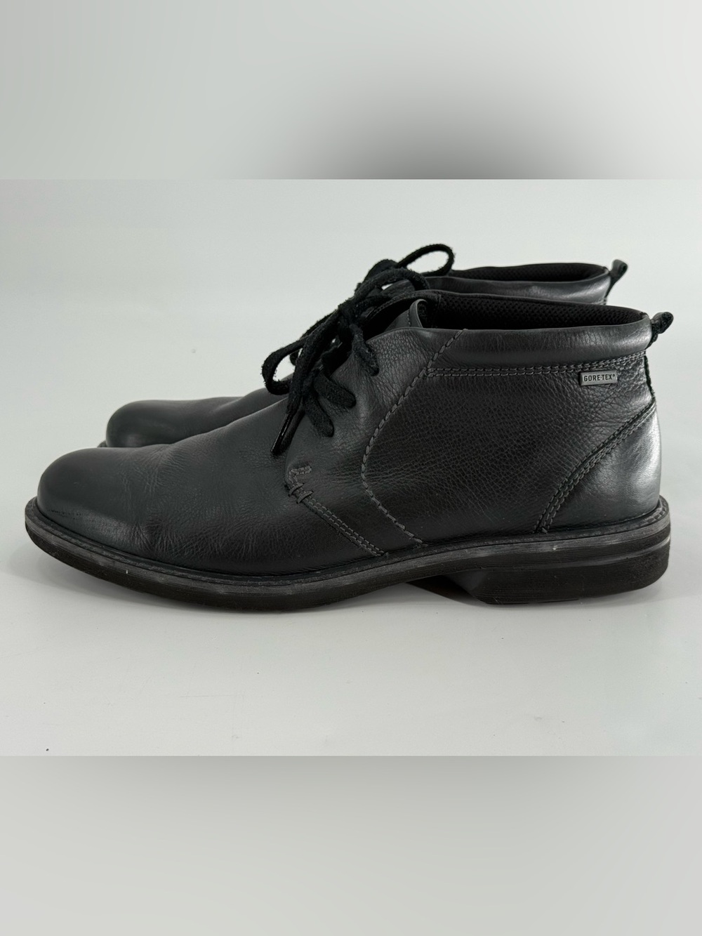 Ecco Men's Lace Up Chukka Boots Black Leather Gore Tex 45 / 11-11.5 - Picture 1 of 11